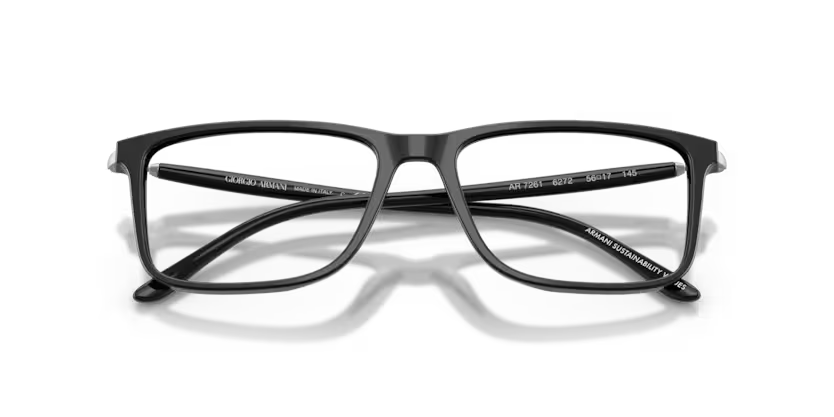 Giorgio Armani 0AR7261 6272 Polished Black Rectangular Optical Frame