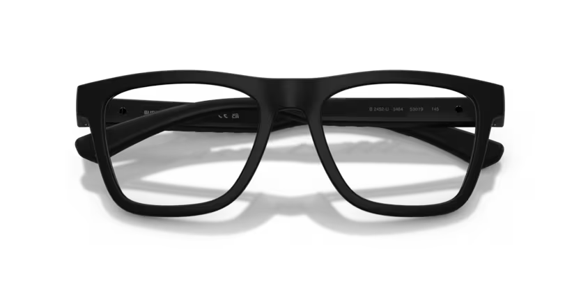 Burberry Textured Check 0BE2452U 3464 Matte Black Luxury Rectangle Optical Frame