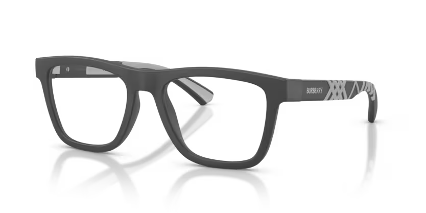 Burberry Textured Check 0BE2452U 4233 Matte Grey Luxury Rectangle Optical Frame