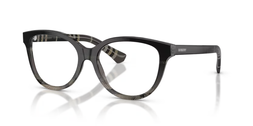 Burberry Gradient Check 0BE2456 4200 Polished Check Gradient Grey Luxury Cat Eye Optical Frame