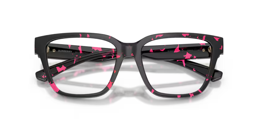 Burberry Heritage 0BE2457U 4126 Polished Havana Fuxia Luxury Square Optical Frame