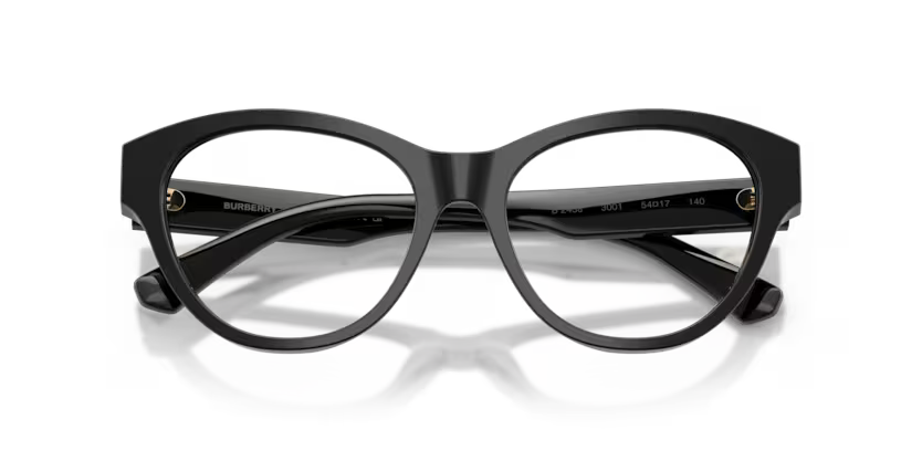 Burberry Ekd 0BE2458 3001 Polished Black Luxury Cat Eye Optical Frame