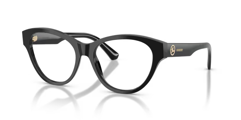 Burberry Ekd 0BE2458 3001 Polished Black Luxury Cat Eye Optical Frame