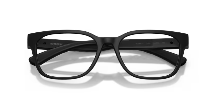 Burberry Textured Check 0BE2460D 3464 Matte Black Luxury Rectangle Optical Frame