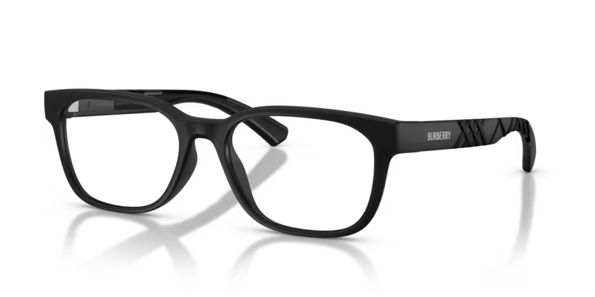 Burberry Textured Check 0BE2460D 3464 Matte Black Luxury Rectangle Optical Frame