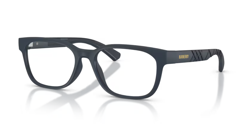 Burberry Textured Check 0BE2460D 4240 Matte Blue Luxury Rectangle Optical Frame
