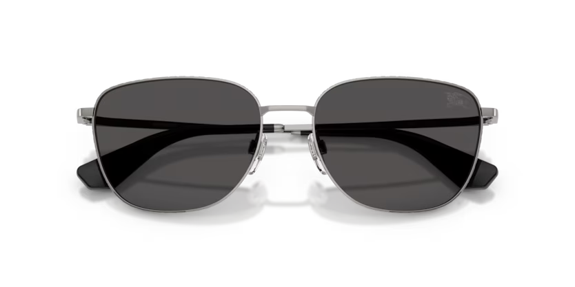 Burberry Metal Check 0BE3171 100387 Polished Gunmetal Luxury Square Dark Grey Sunglasses