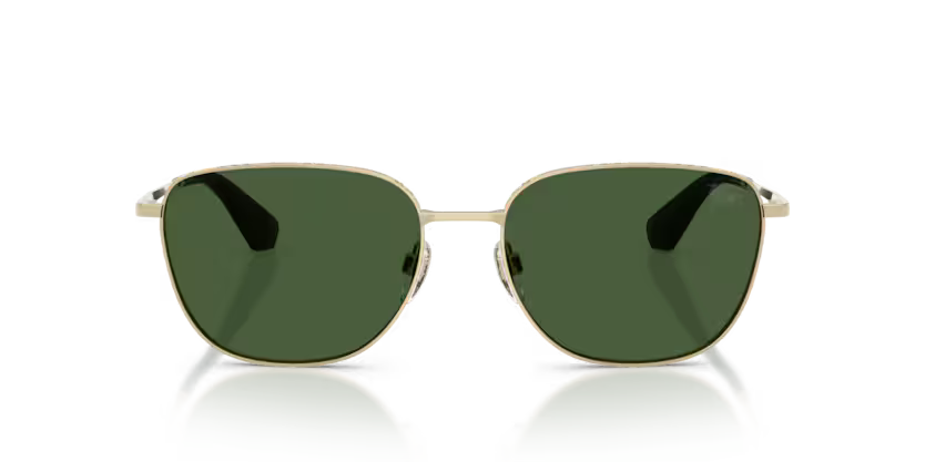 Burberry Metal Check 0BE3171 110971 Polished Light Gold Luxury Square Dark Green Sunglasses