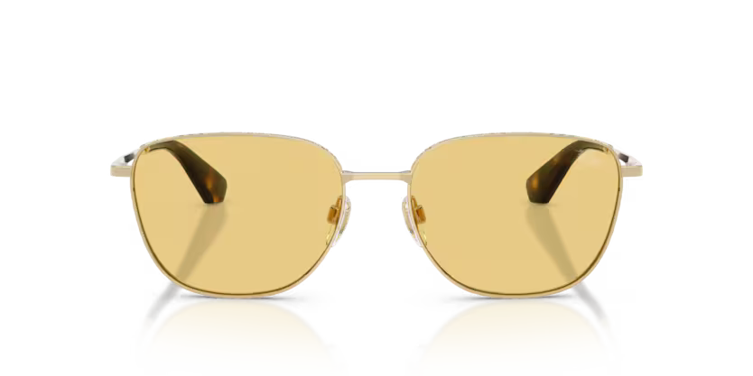 Burberry Metal Check 0BE3171 110985 Polished Light Gold Luxury Square Yellow Lens Sunglasses