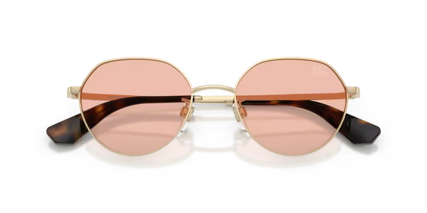 Burberry Metal Check 0BE3173D 110984 Polished Light Gold Luxury Round Dark Pink Sunglasses