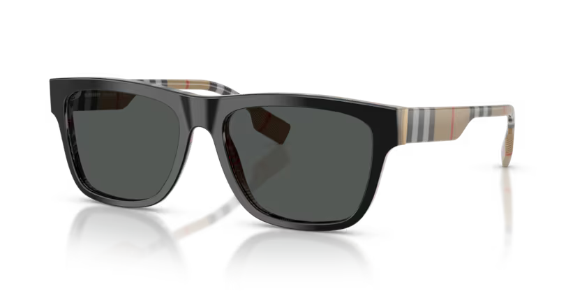 BURBERRY 0BE4293 380687 – Top Black on Vintage Check Square Sunglasses