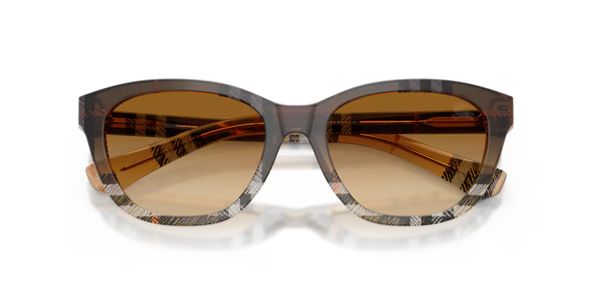 Burberry Gradient Check 0BE4486 420213 Polished Check Gradient Sand Luxury Rectangle Brown Gradient Sunglasses
