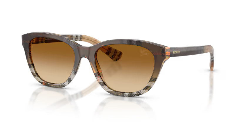 Burberry Gradient Check 0BE4486 420213 Polished Check Gradient Sand Luxury Rectangle Brown Gradient Sunglasses