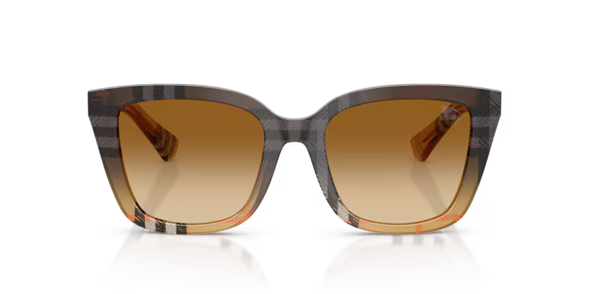 Burberry Gradient Check 0BE4487 420213 Polished Check Gradient Sand Luxury Square Brown Gradient Sunglasses