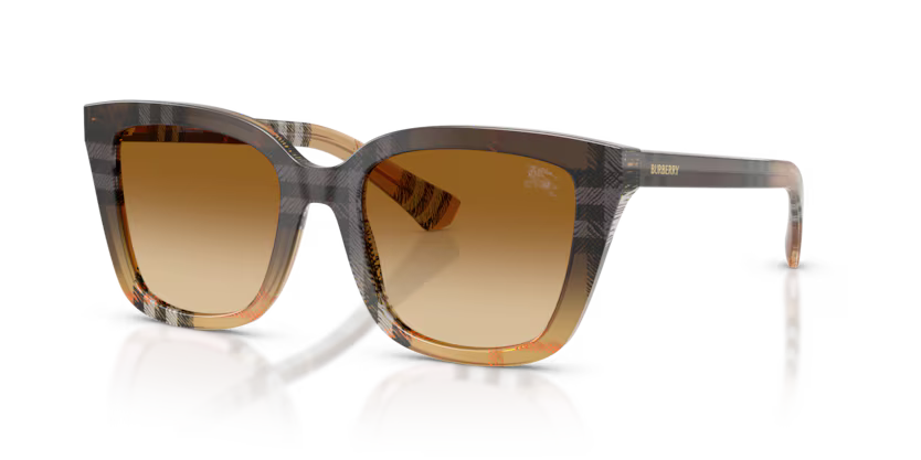 Burberry Gradient Check 0BE4487 420213 Polished Check Gradient Sand Luxury Square Brown Gradient Sunglasses