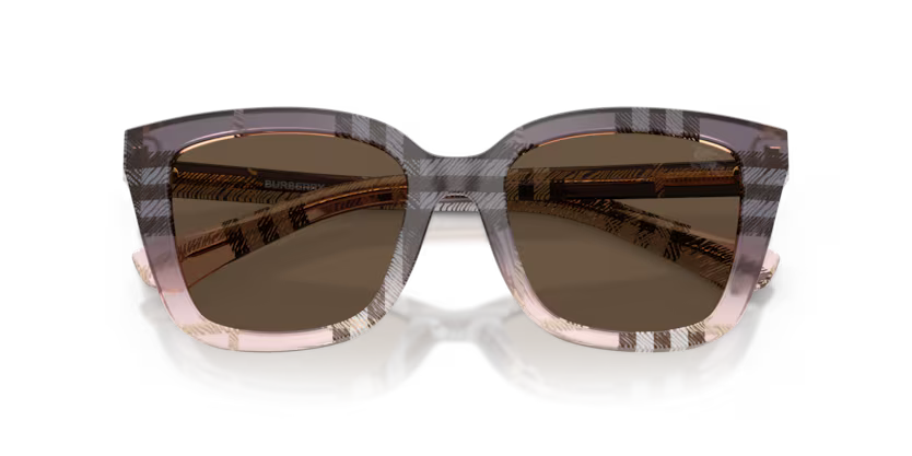 Burberry Gradient Check 0BE4487 422073 Polished Check Gradient Rose Luxury Square Solid Brown Sunglasses