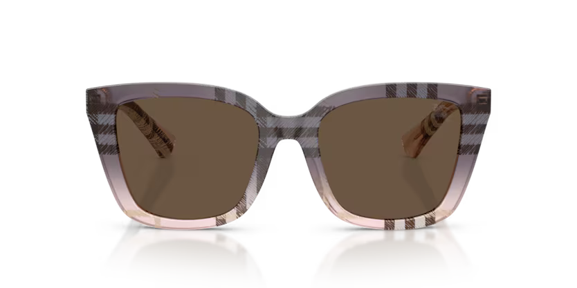 Burberry Gradient Check 0BE4487 422073 Polished Check Gradient Rose Luxury Square Solid Brown Sunglasses