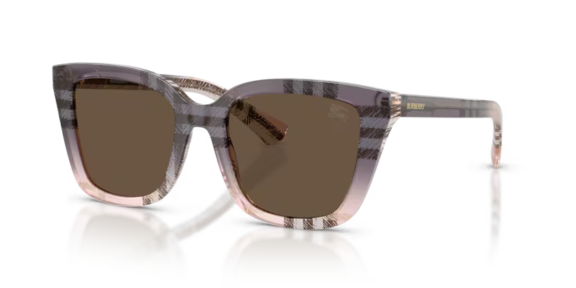 Burberry Gradient Check 0BE4487 422073 Polished Check Gradient Rose Luxury Square Solid Brown Sunglasses
