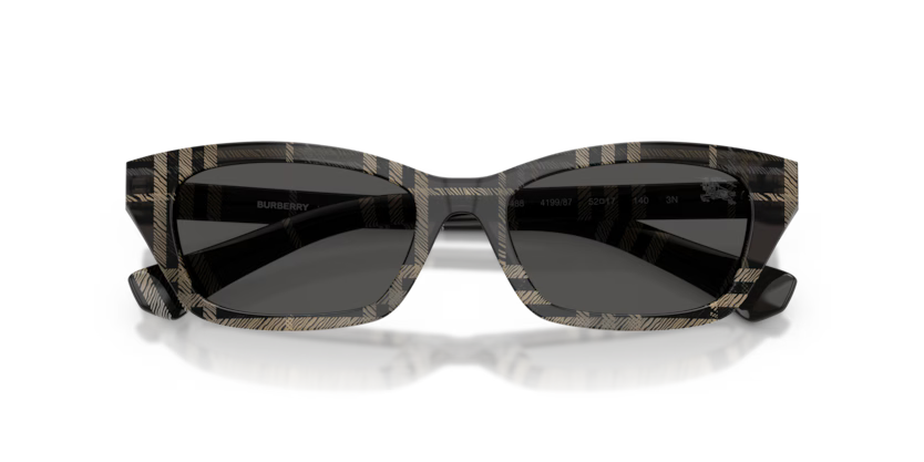 Burberry Gradient Check 0BE4488 419987 Polished Check Grey Luxury Rectangle Dark Grey Sunglasses