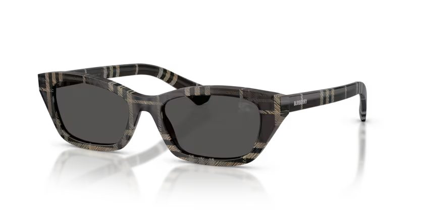 Burberry Gradient Check 0BE4488 419987 Polished Check Grey Luxury Rectangle Dark Grey Sunglasses
