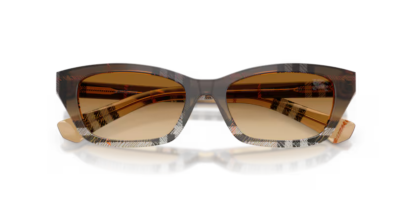 Burberry Gradient Check 0BE4488 420213 Polished Check Gradient Sand Full Rim Rectangle Brown Gradient Sunglasses