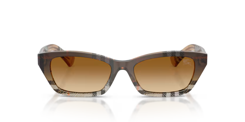 Burberry Gradient Check 0BE4488 420213 Polished Check Gradient Sand Full Rim Rectangle Brown Gradient Sunglasses