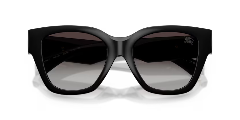 Burberry Heritage 0BE4489U 300187 Polished Black Luxury Square Grey Gradient Sunglasses