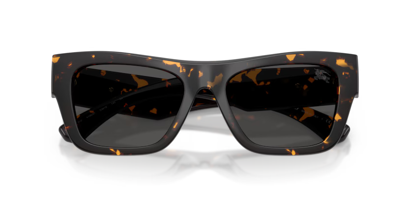 Burberry Heritage 0BE4490U 410687 Polished Yellow Havana Luxury Rectangle Dark Grey Sunglasses