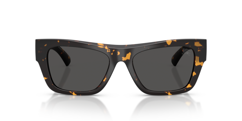 Burberry Heritage 0BE4490U 410687 Polished Yellow Havana Luxury Rectangle Dark Grey Sunglasses