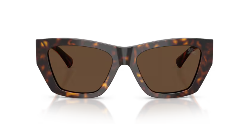 Burberry EKD 0BE4492 300273 Polished Dark Havana & Metal Luxury Cat Eye Dark Brown Sunglasses