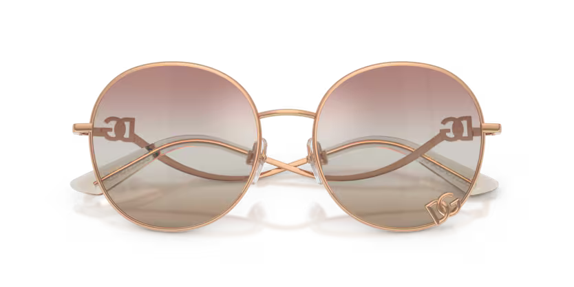 Dolce & Gabbana 0DG2324 1298EL Rose Gold Pink/Brown (Size 56)
