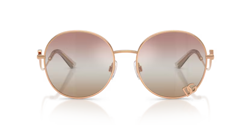 Dolce & Gabbana 0DG2324 1298EL Rose Gold Pink/Brown (Size 56)