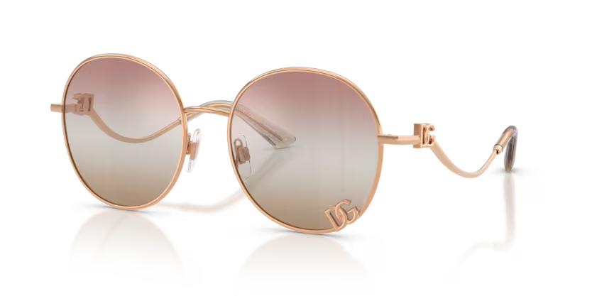 Dolce & Gabbana 0DG2324 1298EL Rose Gold Pink/Brown (Size 56)