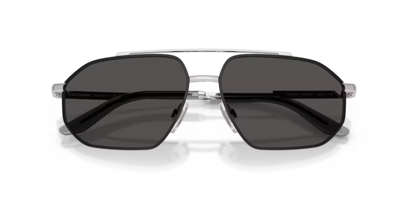 Dolce & Gabbana 0DG2328 132487 Silver/Matte Black Dark Grey (Size 59)