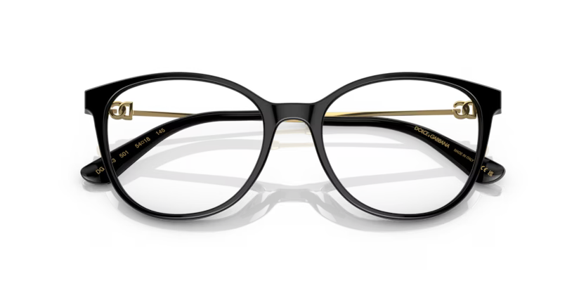 Dolce & Gabbana 0DG3363 501 Black Gold Butterfly Eyeglasses