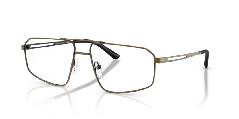Emporio Armani Modern 0EA1184 3270 Matte Brushed Antique Gold Luxury Pilot Eyeglasses Frame