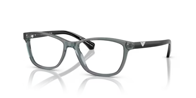 Emporio Armani 0EA3099 6364 Shiny Transparent Grey Cat Eye Optical Frame
