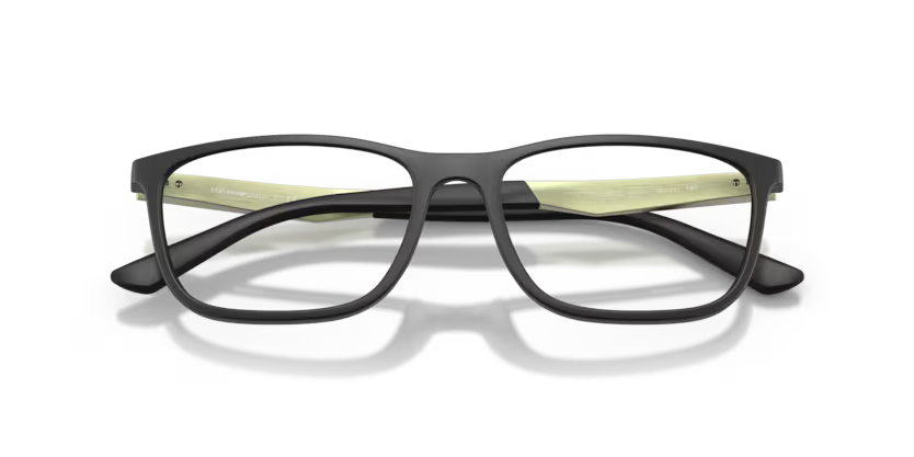 Emporio Armani 0EA3280U 6374 Matte Black & Green Aluminum Pillow Optical Frame