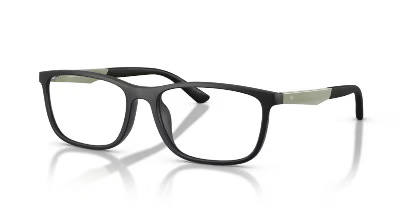 Emporio Armani 0EA3280U 6374 Matte Black & Green Aluminum Pillow Optical Frame