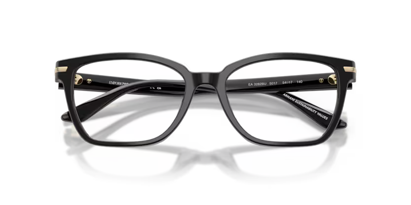Emporio Armani EA3282BU 5017 Shiny Black Cat Eye Optical Frame