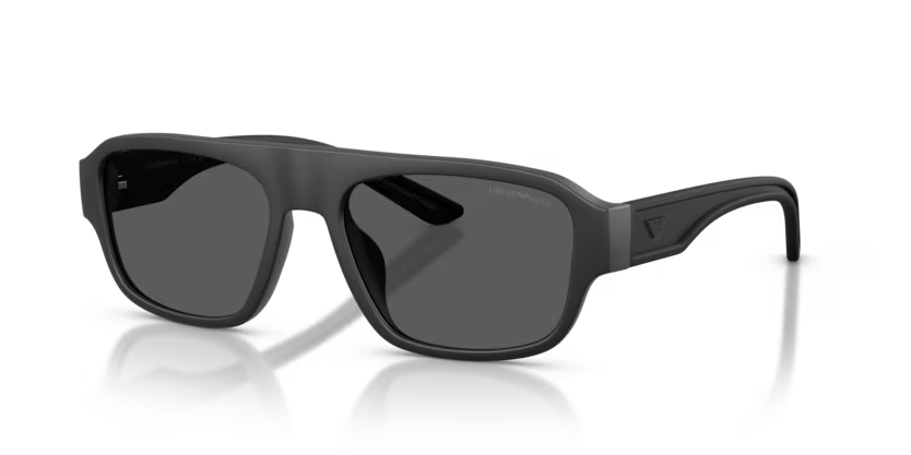 Emporio Armani 0EA4266U 500187 Rubberized Matte Black Irregular Sunglasses