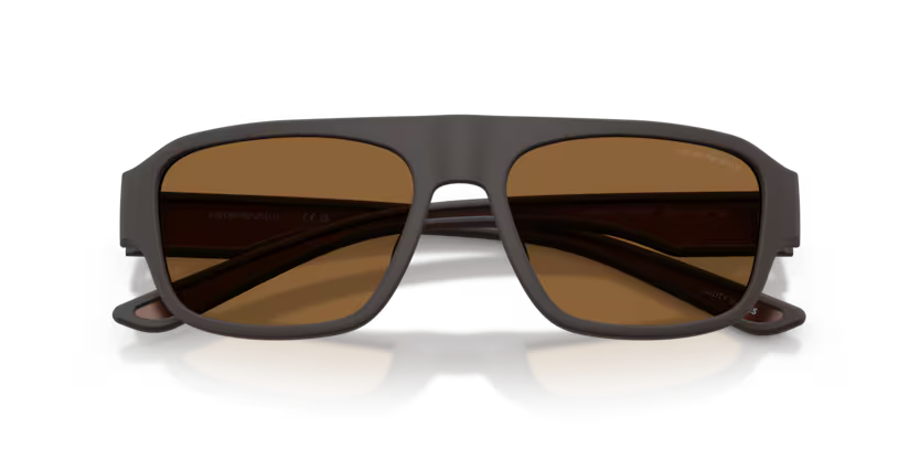 Emporio Armani 0EA4266U 618673 Rubberised Matt Brown Irregular Sunglasses