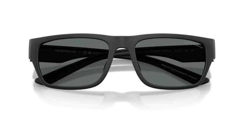 Emporio Armani 0EA4267U 500181 Rubberized Matte Black Pillow Polarized Sunglasses