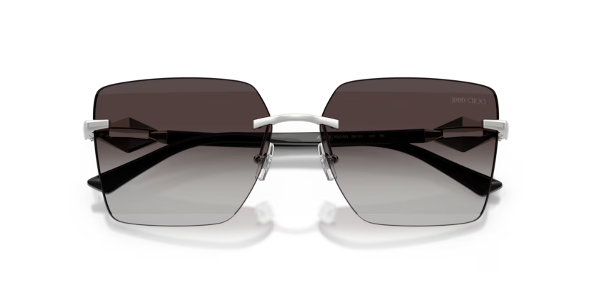 Jimmy Choo 0JC4018 30028G Polished Silver Rimless Square Sunglasses