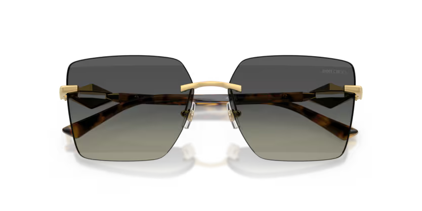 Jimmy Choo 0JC4018 302311 Polished Gold Rimless Square Sunglasses