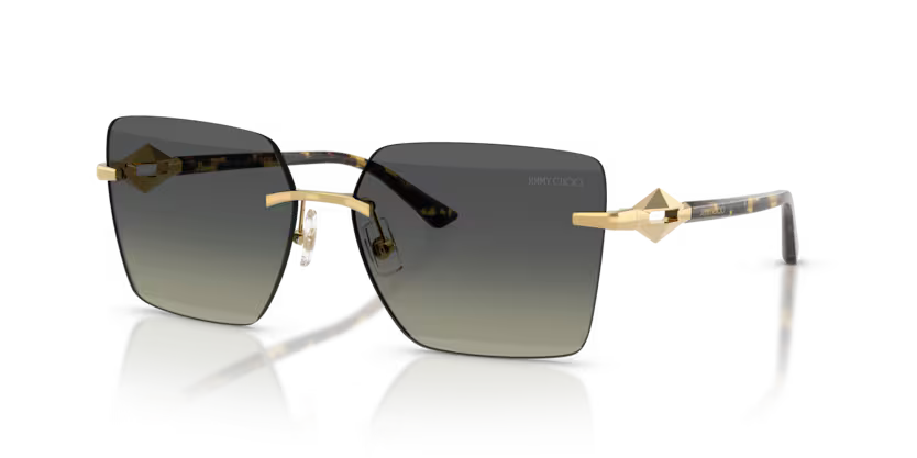 Jimmy Choo 0JC4018 302311 Polished Gold Rimless Square Sunglasses