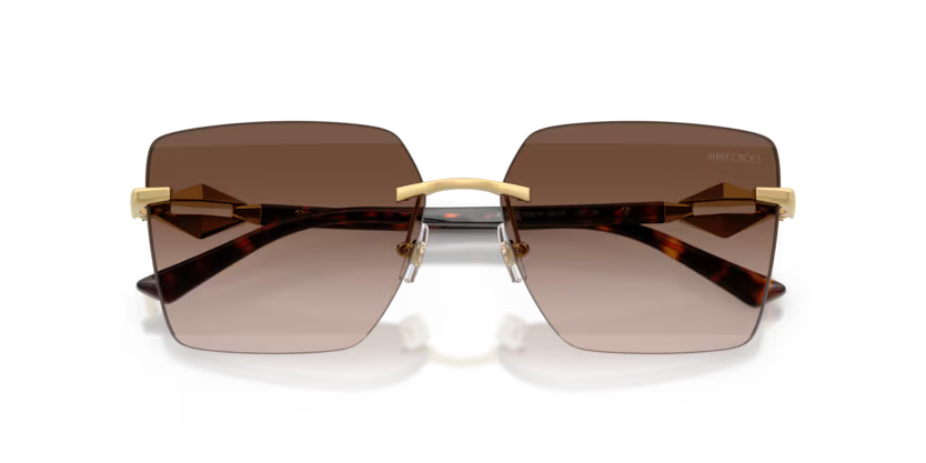 Jimmy Choo 0JC4018 302313 Polished Gold Rimless Square Sunglasses