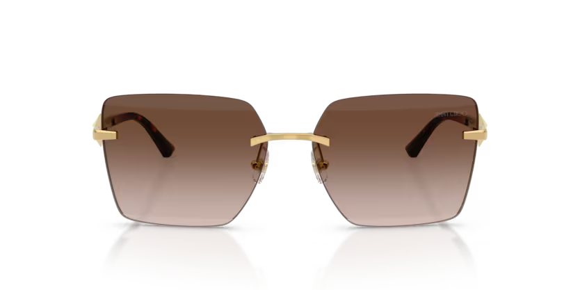 Jimmy Choo 0JC4018 302313 Polished Gold Rimless Square Sunglasses