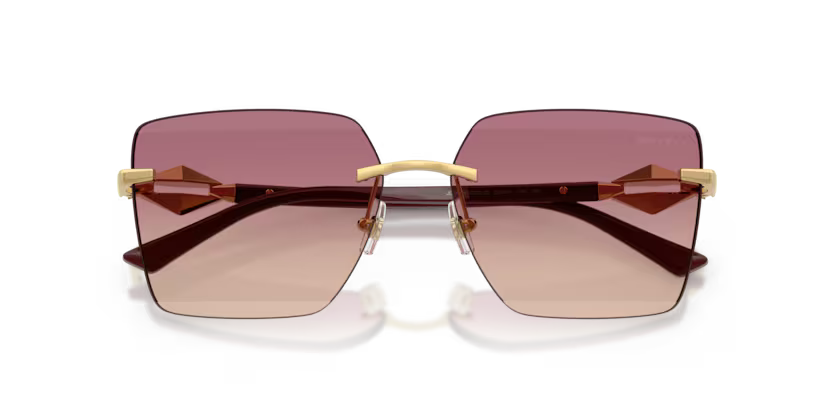 Jimmy Choo 0JC4018 302413 Gold Rimless Square Sunglasses – Brown Gradient Pink Lenses