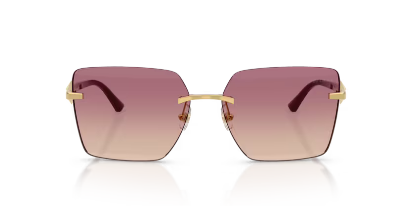 Jimmy Choo 0JC4018 302413 Gold Rimless Square Sunglasses – Brown Gradient Pink Lenses